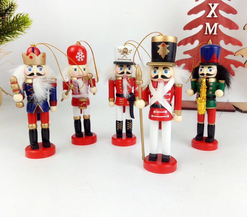 Christmas Decorations Wooden Nutcracker Pendant