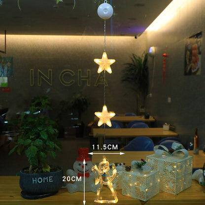 Christmas LED Light Star Xmas Tree Hanging Sucker Lamp (3 Pcs)
