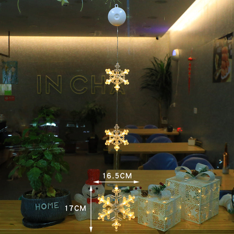 Christmas LED Light Star Xmas Tree Hanging Sucker Lamp (3 Pcs)