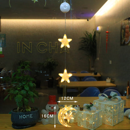Christmas LED Light Star Xmas Tree Hanging Sucker Lamp (3 Pcs)
