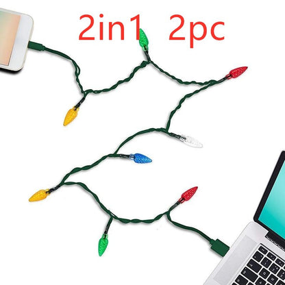 Merry Christmas Light Led Usb Charging Cable Charger (USB Type-C Port)