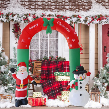 Giant Arch Santa Claus Snowman Garden Yard Archway