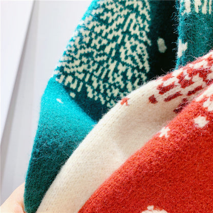 Red Christmas Tree Jacquard Sweater