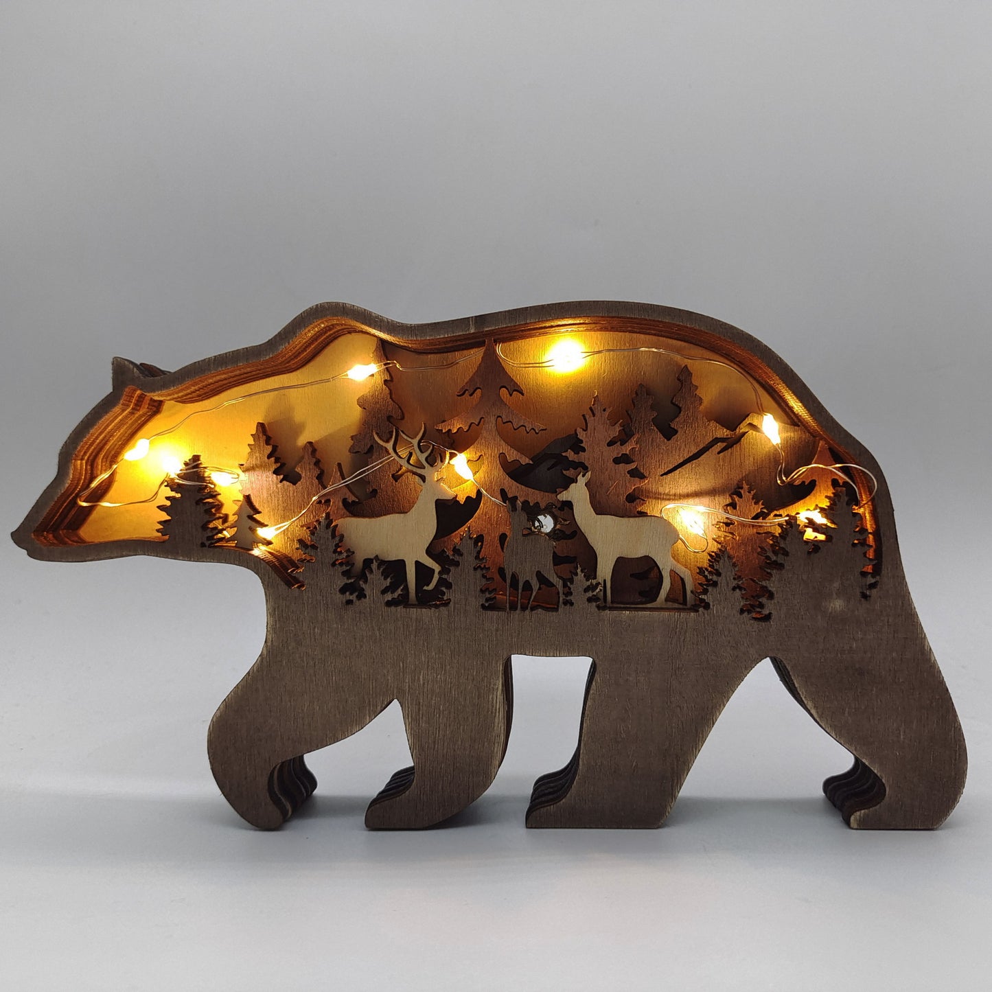 Christmas Decoration Wooden Animal Carving (Handcraft)