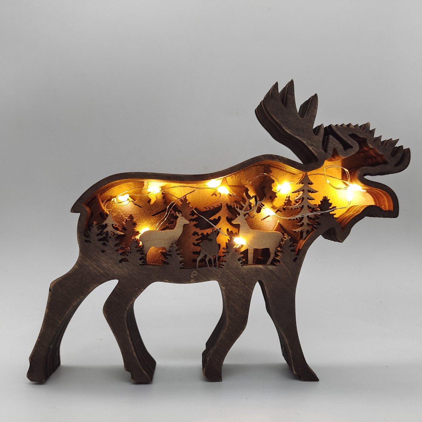 Christmas Decoration Wooden Animal Carving (Handcraft)