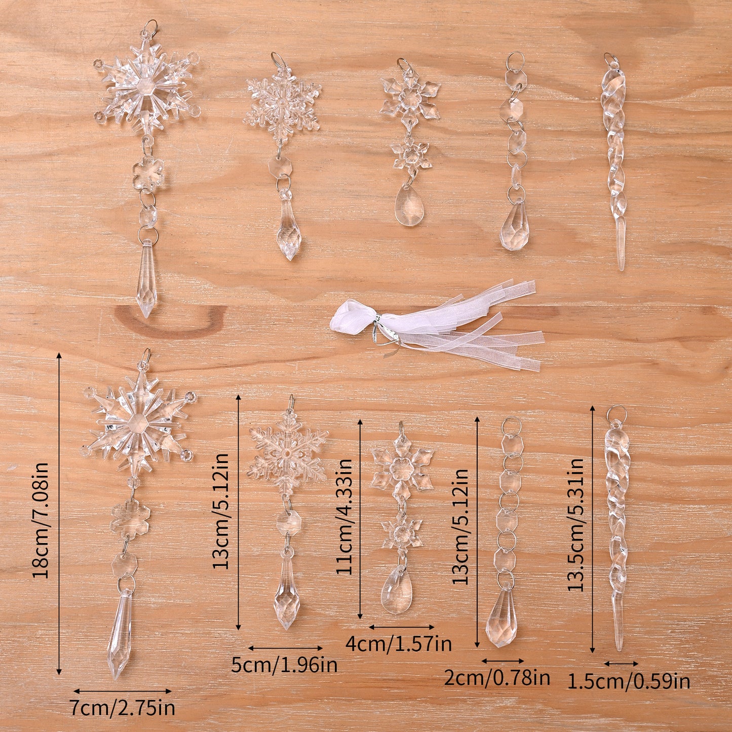 Christmas Tree Hanging Pendants Acrylic Ice Strip (10 Pcs)