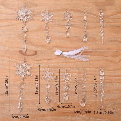 Christmas Tree Hanging Pendants Acrylic Ice Strip (10 Pcs)
