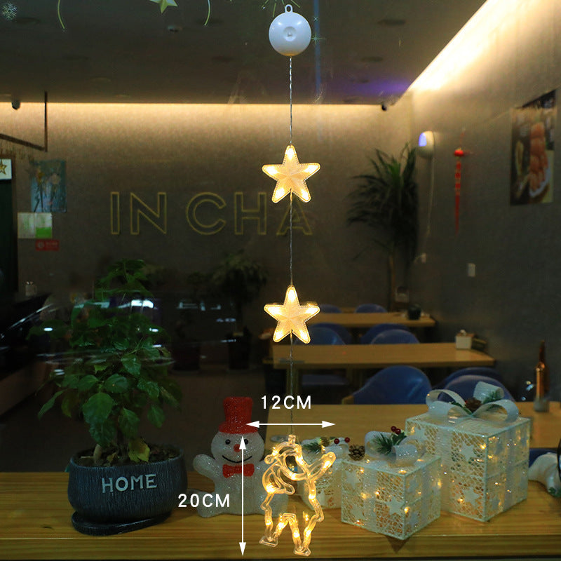 Christmas LED Light Star Xmas Tree Hanging Sucker Lamp (3 Pcs)