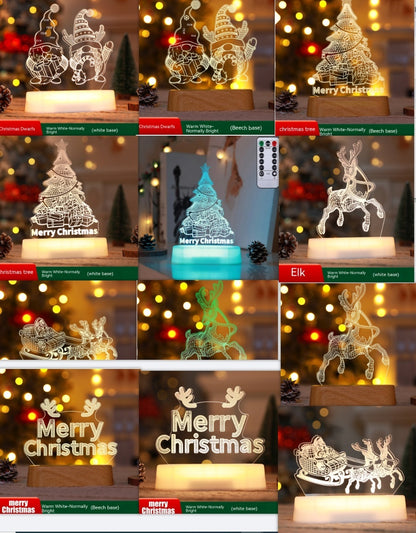 Christmas Decoration 3D Lamp Acrylic LED