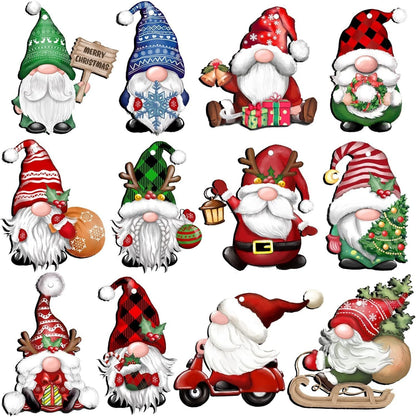 Christmas Wooden Hanging Ornaments (24 Pcs)