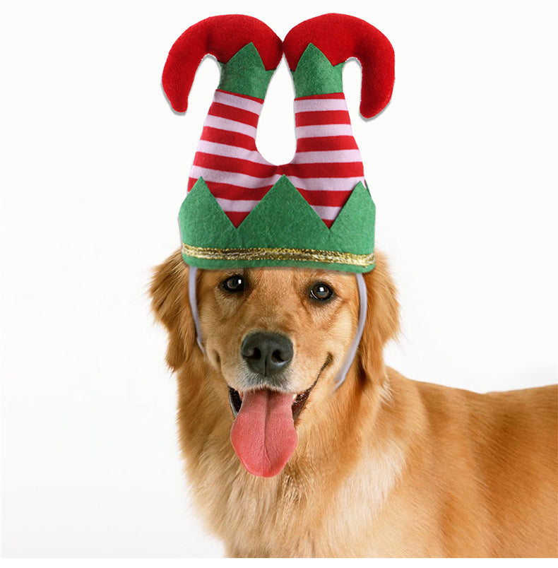 Pet Christmas Funny Striped Clown Hat Ornaments