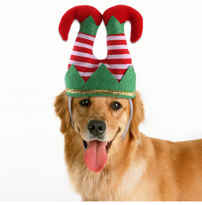 Pet Christmas Funny Striped Clown Hat Ornaments