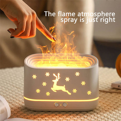 ✨ Elk Flame Humidifier & Diffuser – Cozy Christmas Atmosphere Lamp