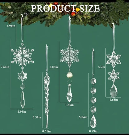 Christmas Tree Hanging Pendants Acrylic Ice Strip (10 Pcs)