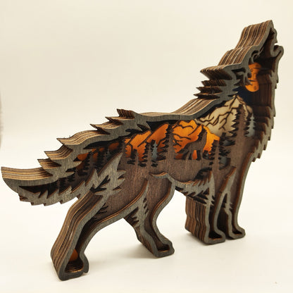 Christmas Decoration Wooden Animal Carving (Handcraft)