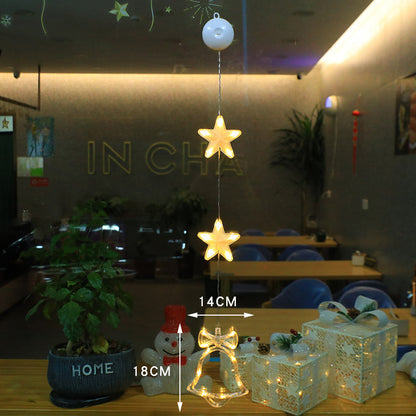 Christmas LED Light Star Xmas Tree Hanging Sucker Lamp (3 Pcs)