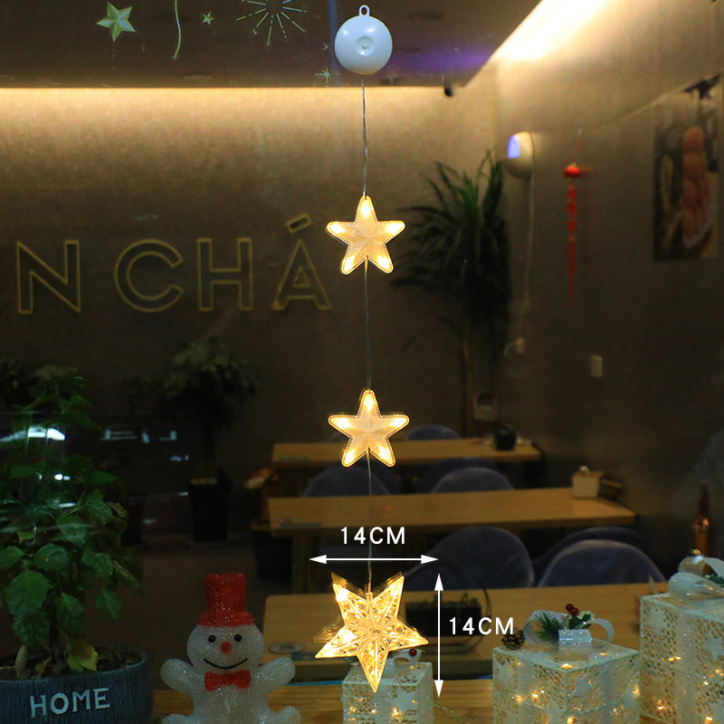 Christmas LED Light Star Xmas Tree Hanging Sucker Lamp (3 Pcs)