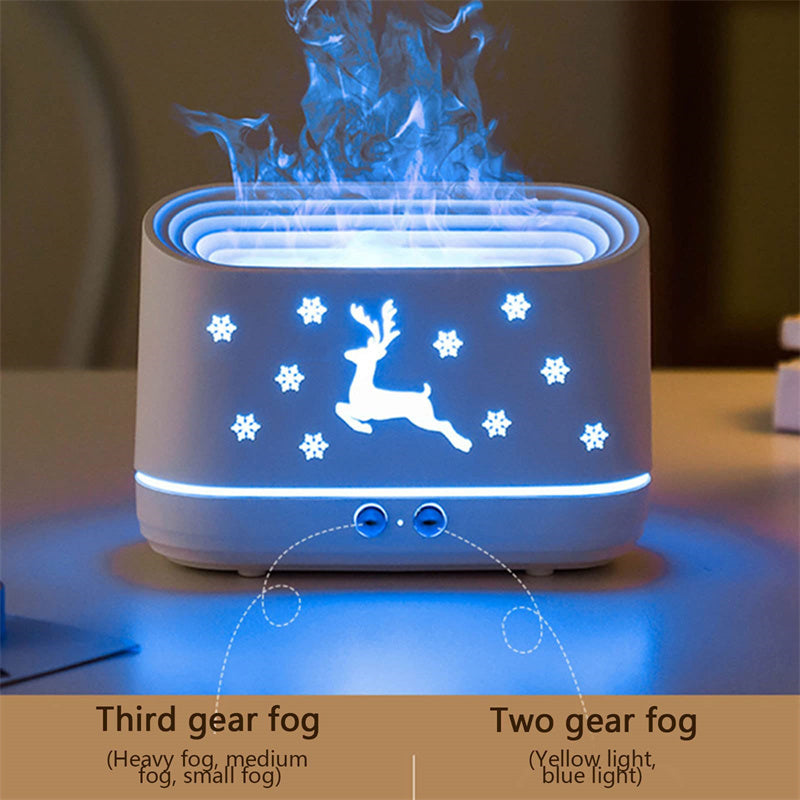 ✨ Elk Flame Humidifier & Diffuser – Cozy Christmas Atmosphere Lamp