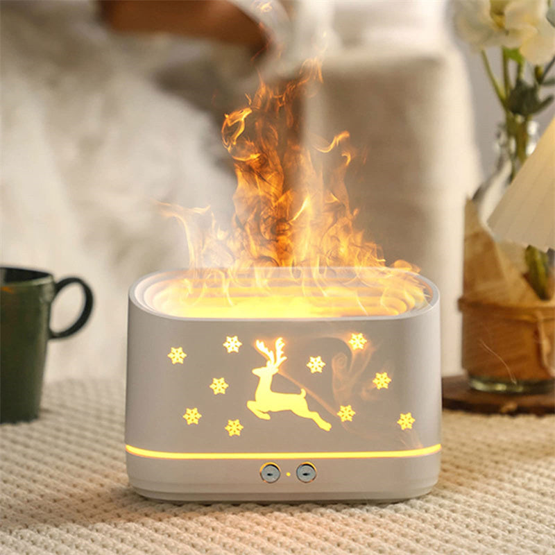 ✨ Elk Flame Humidifier & Diffuser – Cozy Christmas Atmosphere Lamp