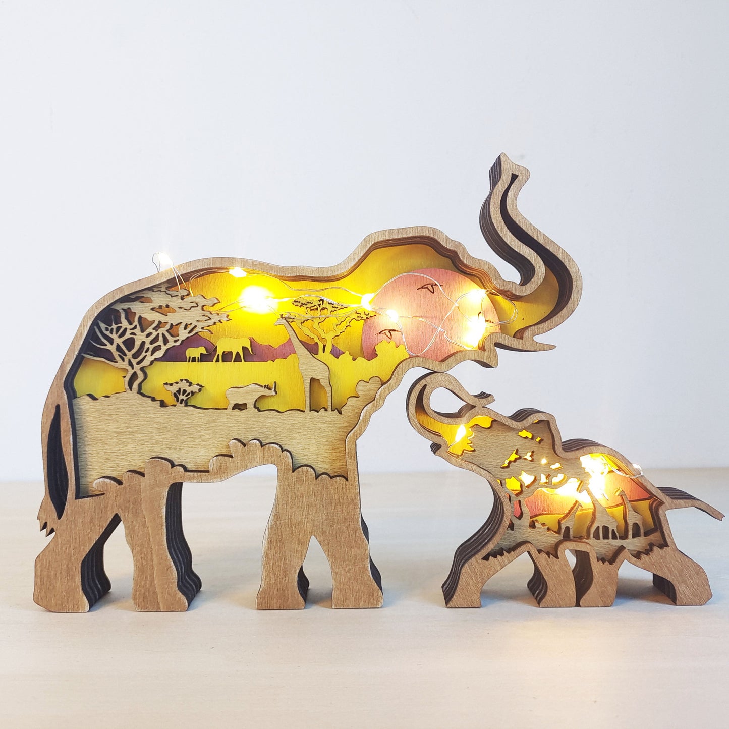 Christmas Decoration Wooden Animal Carving (Handcraft)