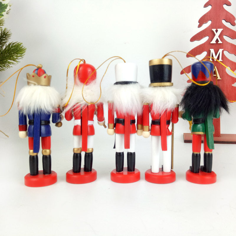 Christmas Decorations Wooden Nutcracker Pendant