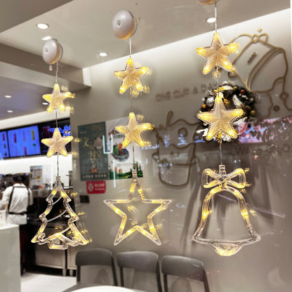 Christmas LED Light Star Xmas Tree Hanging Sucker Lamp (3 Pcs)