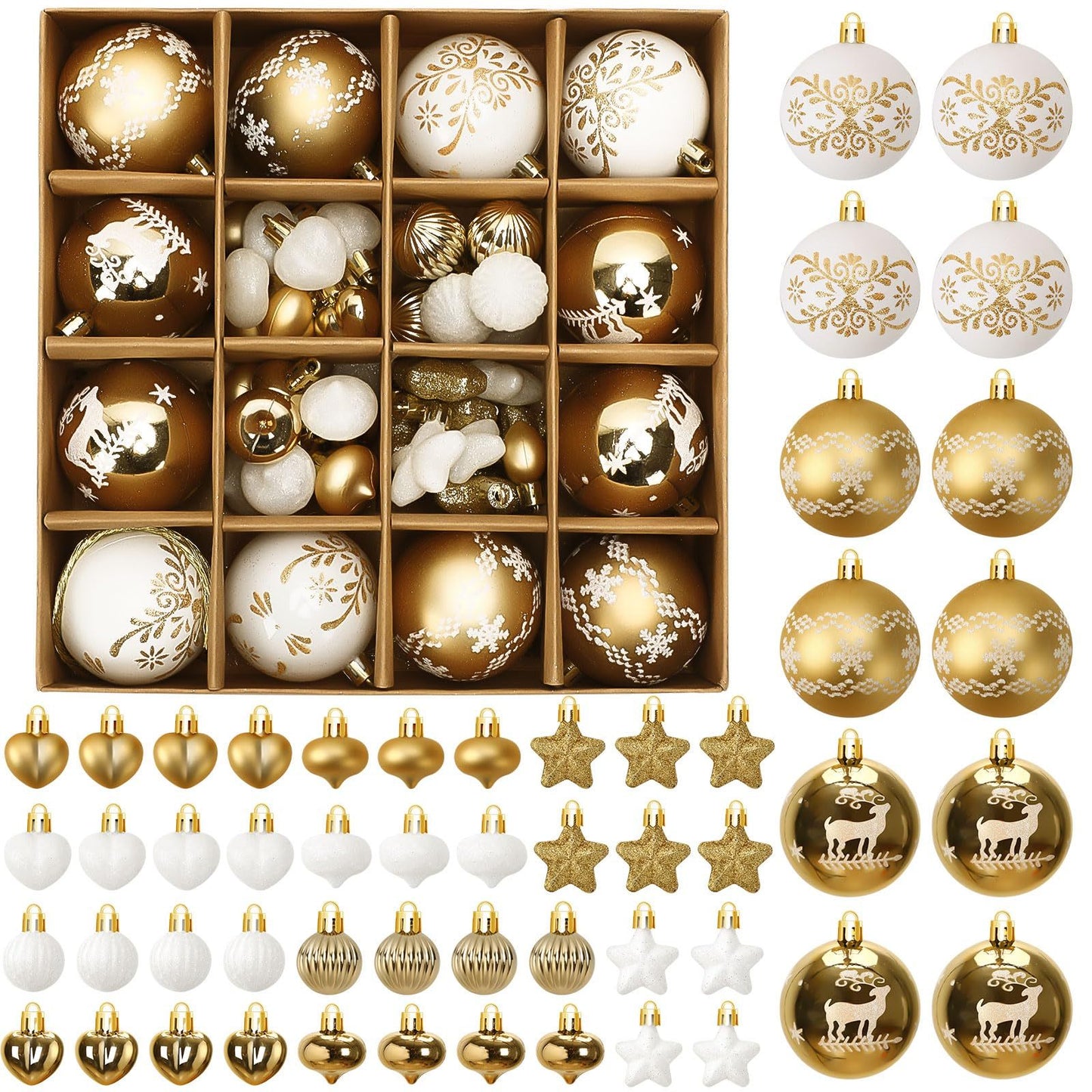 Christmas Ball Decorations Nordic 52 Pieces