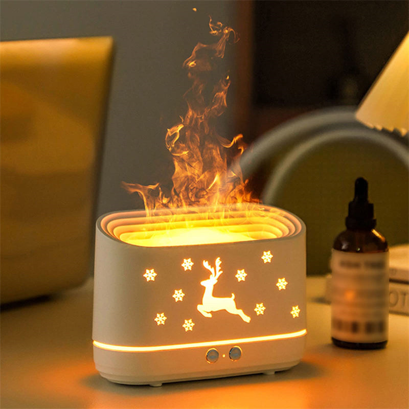 ✨ Elk Flame Humidifier & Diffuser – Cozy Christmas Atmosphere Lamp