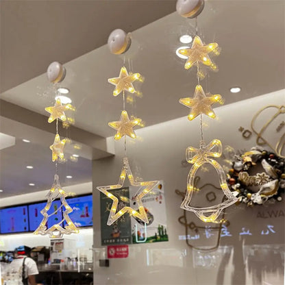 Christmas LED Light Star Xmas Tree Hanging Sucker Lamp (3 Pcs)