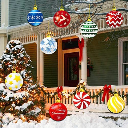 Christmas Yard Signs With Stakes And Cords Christmas Balls 9 Pieces