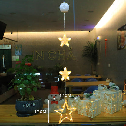 Christmas LED Light Star Xmas Tree Hanging Sucker Lamp (3 Pcs)