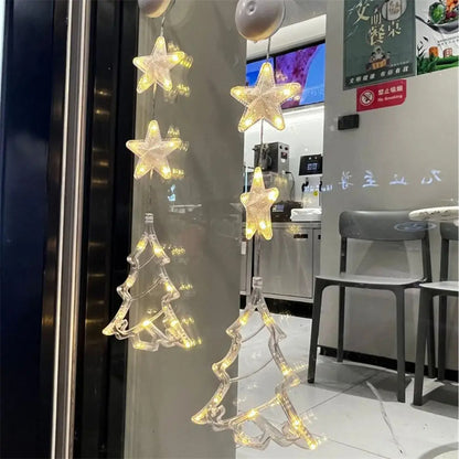 Christmas LED Light Star Xmas Tree Hanging Sucker Lamp (3 Pcs)