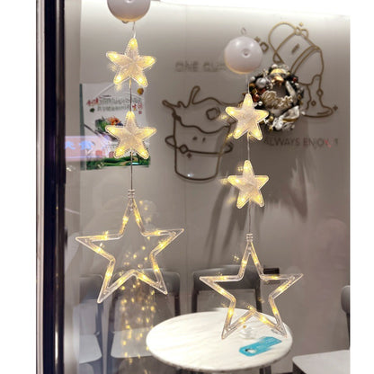 Christmas LED Light Star Xmas Tree Hanging Sucker Lamp (3 Pcs)